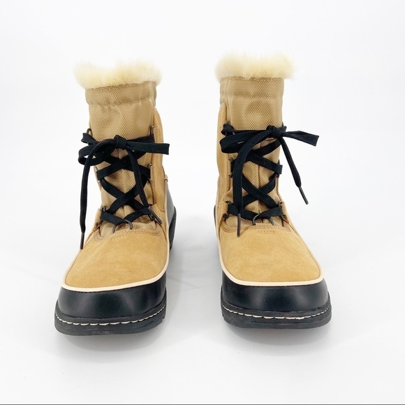 Sorel Tivoli III Lace Up Snow Winter Boots Suede Faux Fur Size 10 - Picture 4 of 10